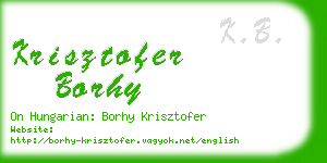 krisztofer borhy business card